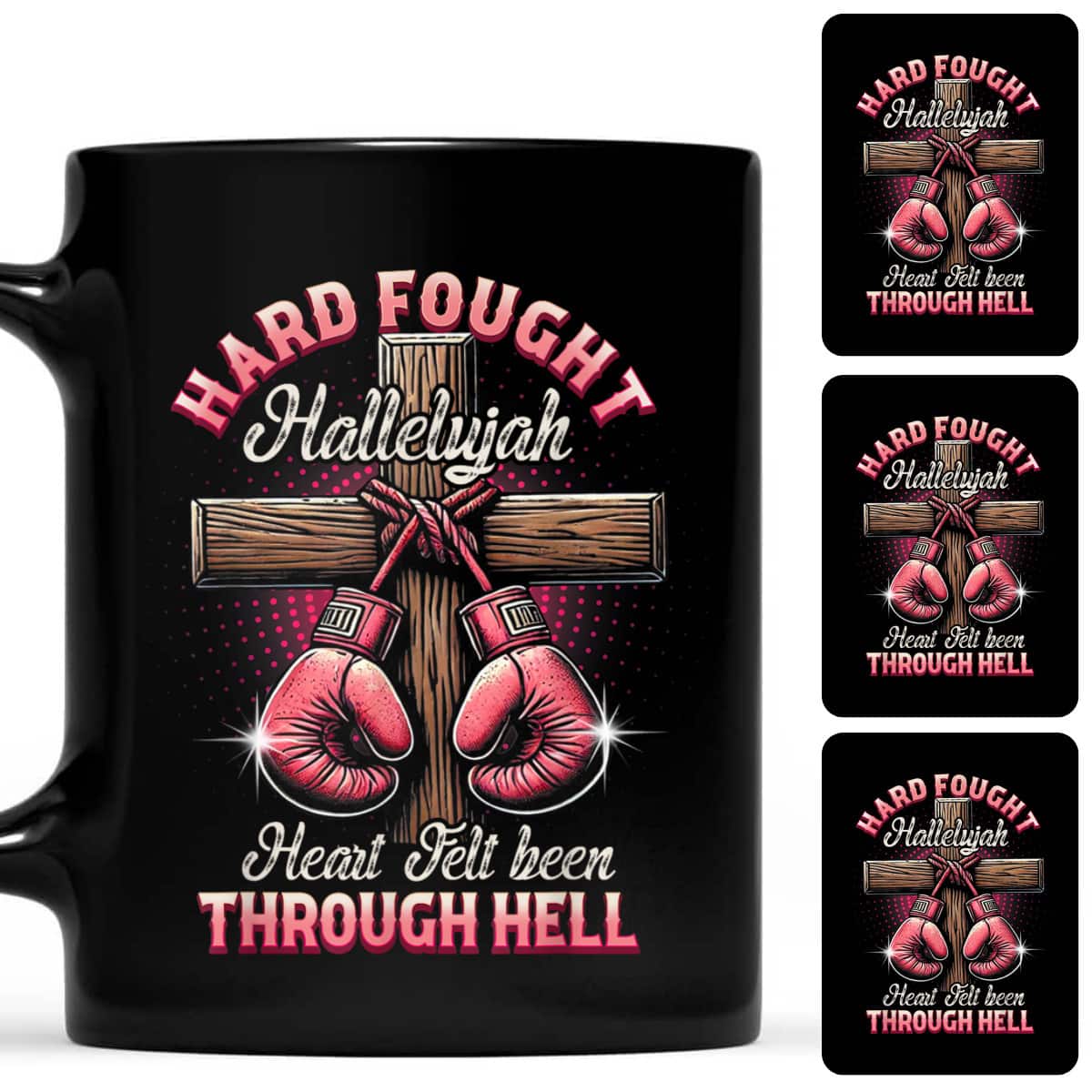 Hard Fought Heart Felt Bee Hallelujah Christian Boxing Faith T-Shirt Hard Fought Heart Felt Bee Hallelujah Christian Boxing Faith T-Shirt