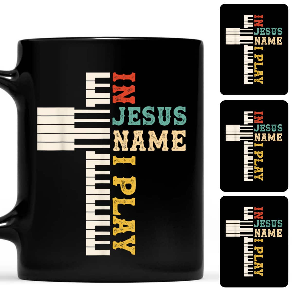 In Jesus Name I Play Piano Christian Music Christian Cross T-Shirt In Jesus Name I Play Piano Christian Music Christian Cross T-Shirt