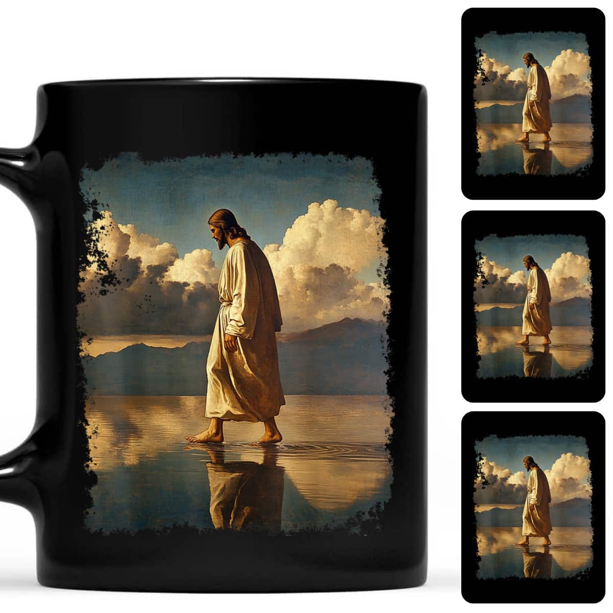 Jesus Christ Walking On Water Christian Bible Graphic T-Shirt Jesus Christ Walking On Water Christian Bible Graphic T-Shirt