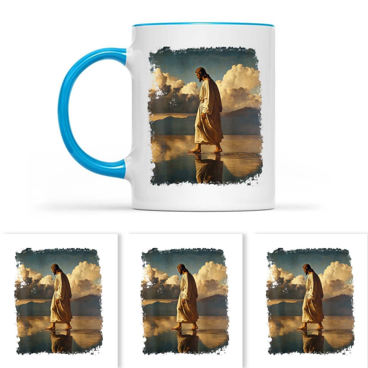 Jesus Christ Walking On Water Christian Bible Graphic T-Shirt Jesus Christ Walking On Water Christian Bible Graphic T-Shirt