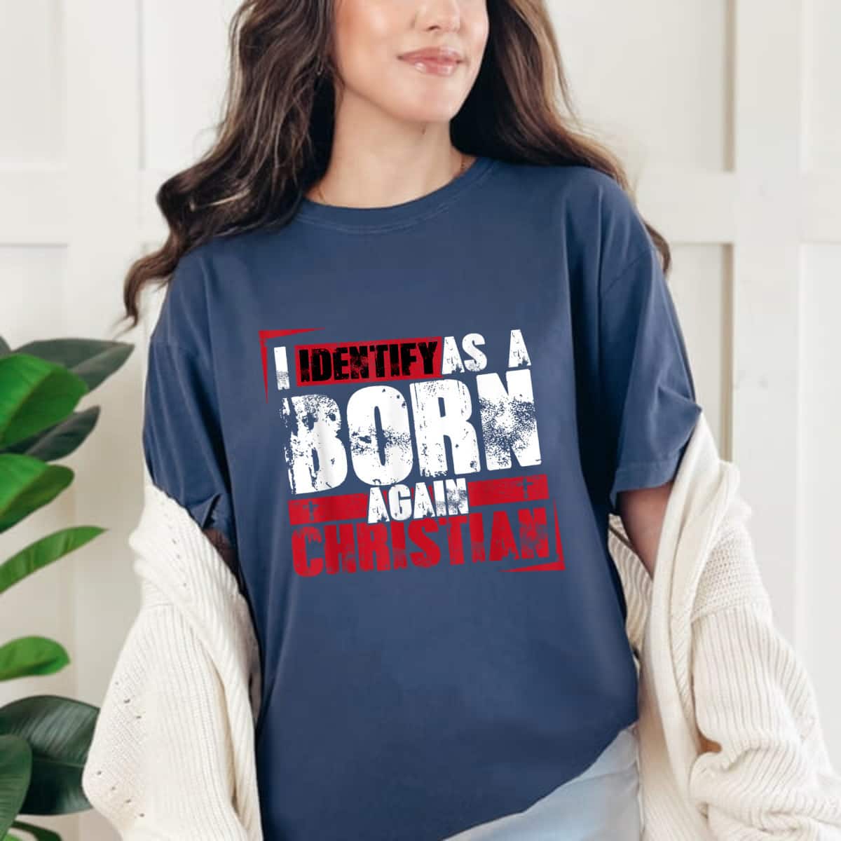 Christian Motivational I Identify As A Born Again Christian T-Shirt Christian Motivational I Identify As A Born Again Christian T-Shirt