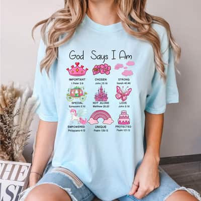 Jesus God Says I Am Christian Bible Verse Religious Faith Gift T-Shirt