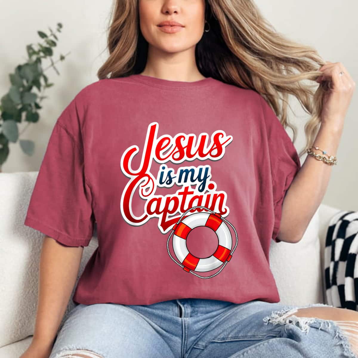 Christian Jesus Is My Captain Religious Gift T-Shirt