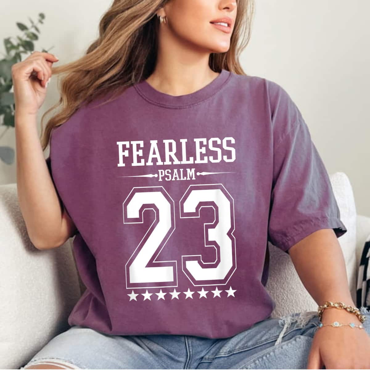 Fearless Psalm 23 Bible Verse Jesus Christian T-Shirt