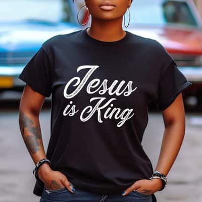 Christian Distressed Jesus Is King Religious Gift For Friend T-Shirt