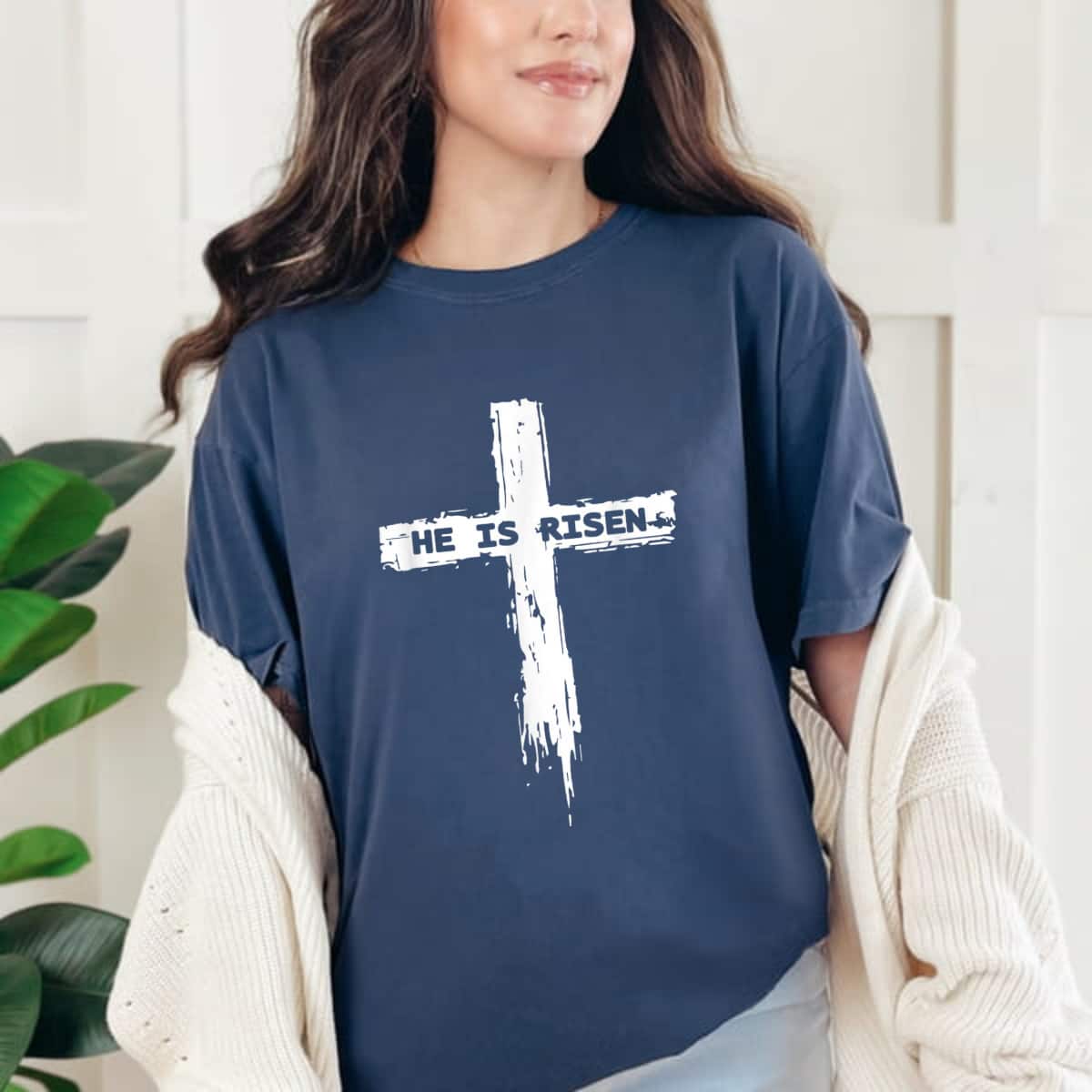 Christian Cross Religious He Is Risen T-Shirt