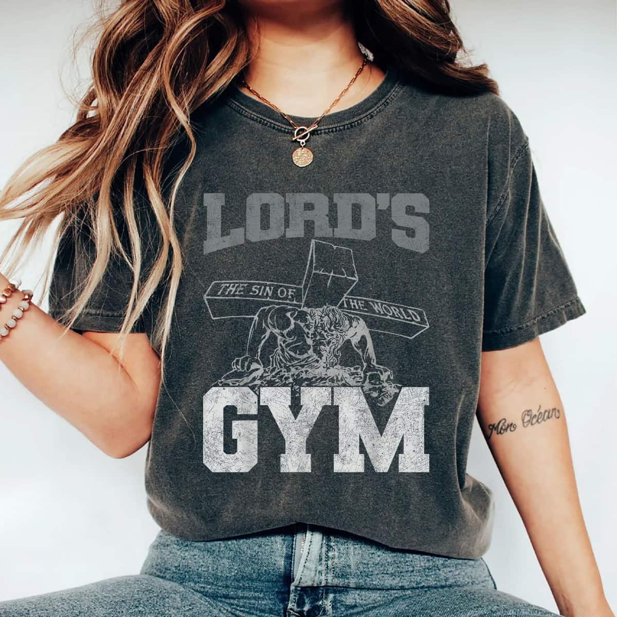 Lords Gym Lord's The Sin Of World Jesus T-Shirt
