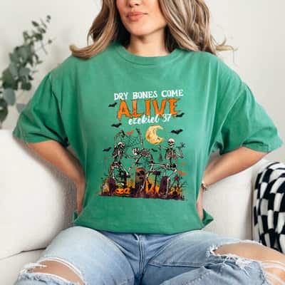 Dry Bones Come Alive Ezekiel 37 Funny Dancing Skeleton T-Shirt