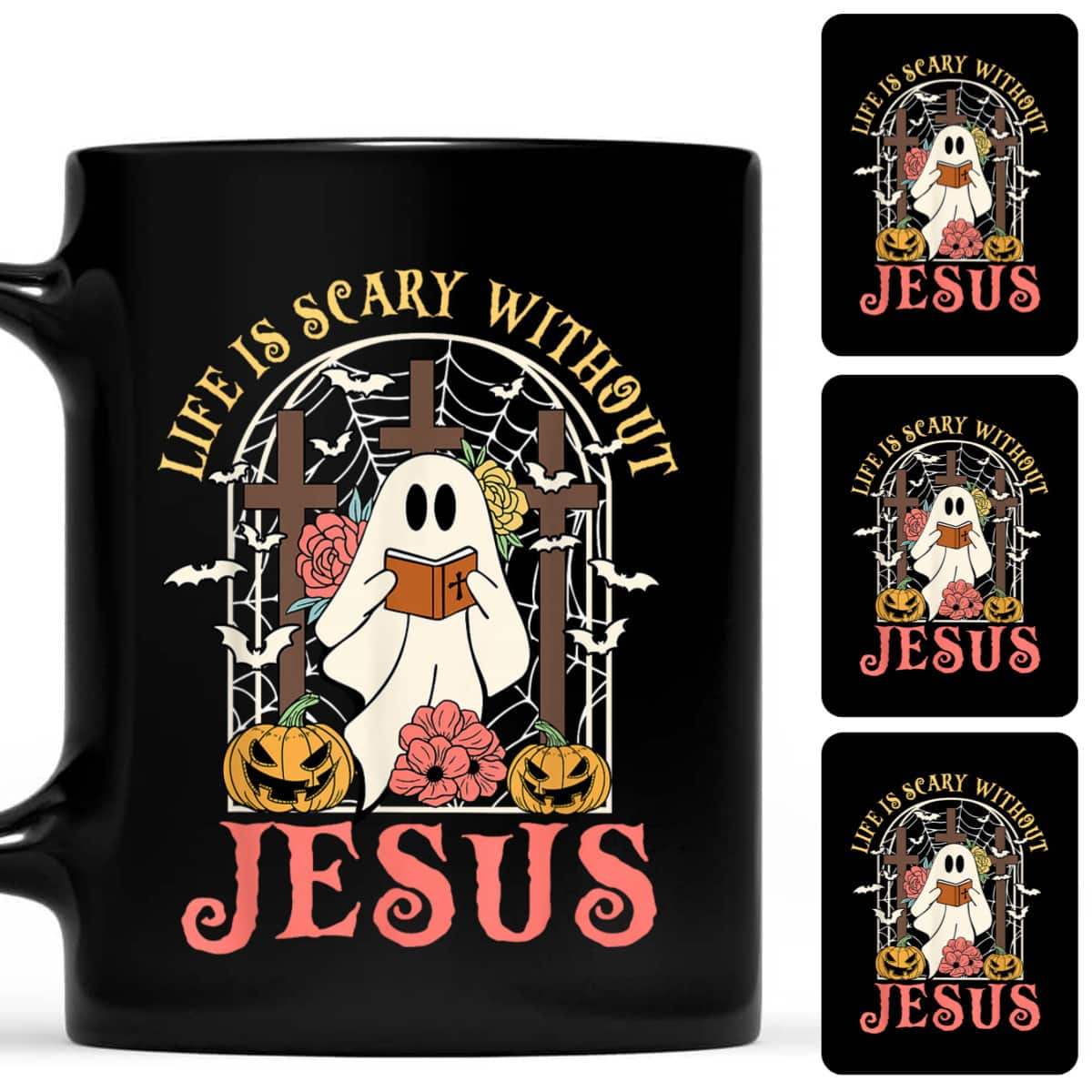 Life Is Scary Without Jesus Ghost Halloween Christian Lover T-Shirt Life Is Scary Without Jesus Ghost Halloween Christian Lover T-Shirt