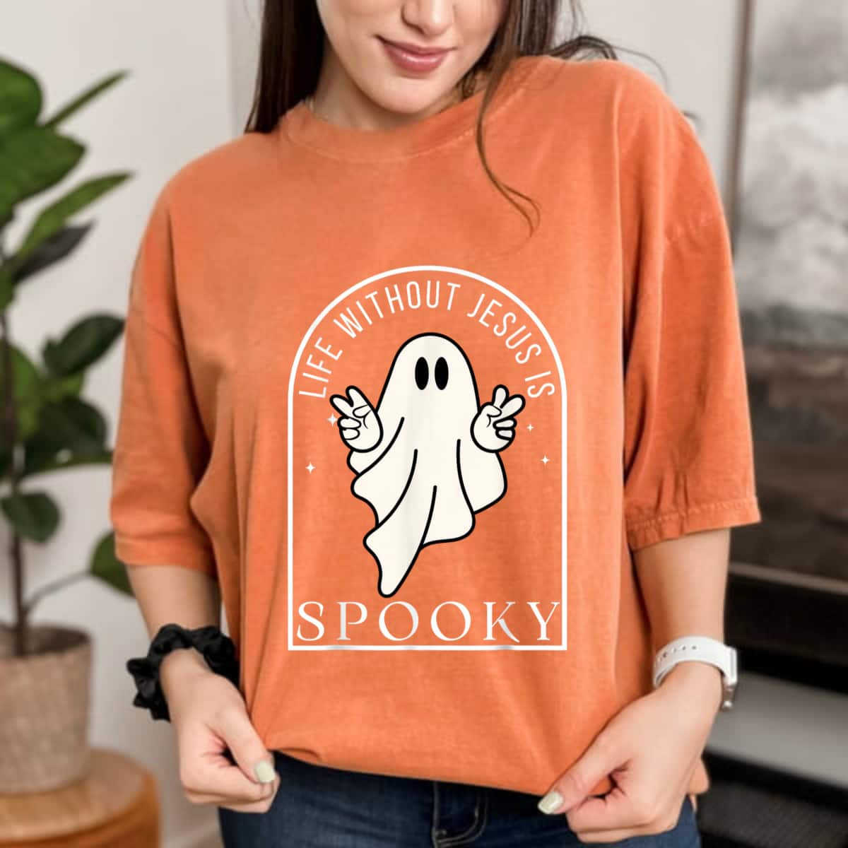 Life Without Jesus Is Spooky Funny Halloween Christian T-Shirt Life Without Jesus Is Spooky Funny Halloween Christian T-Shirt