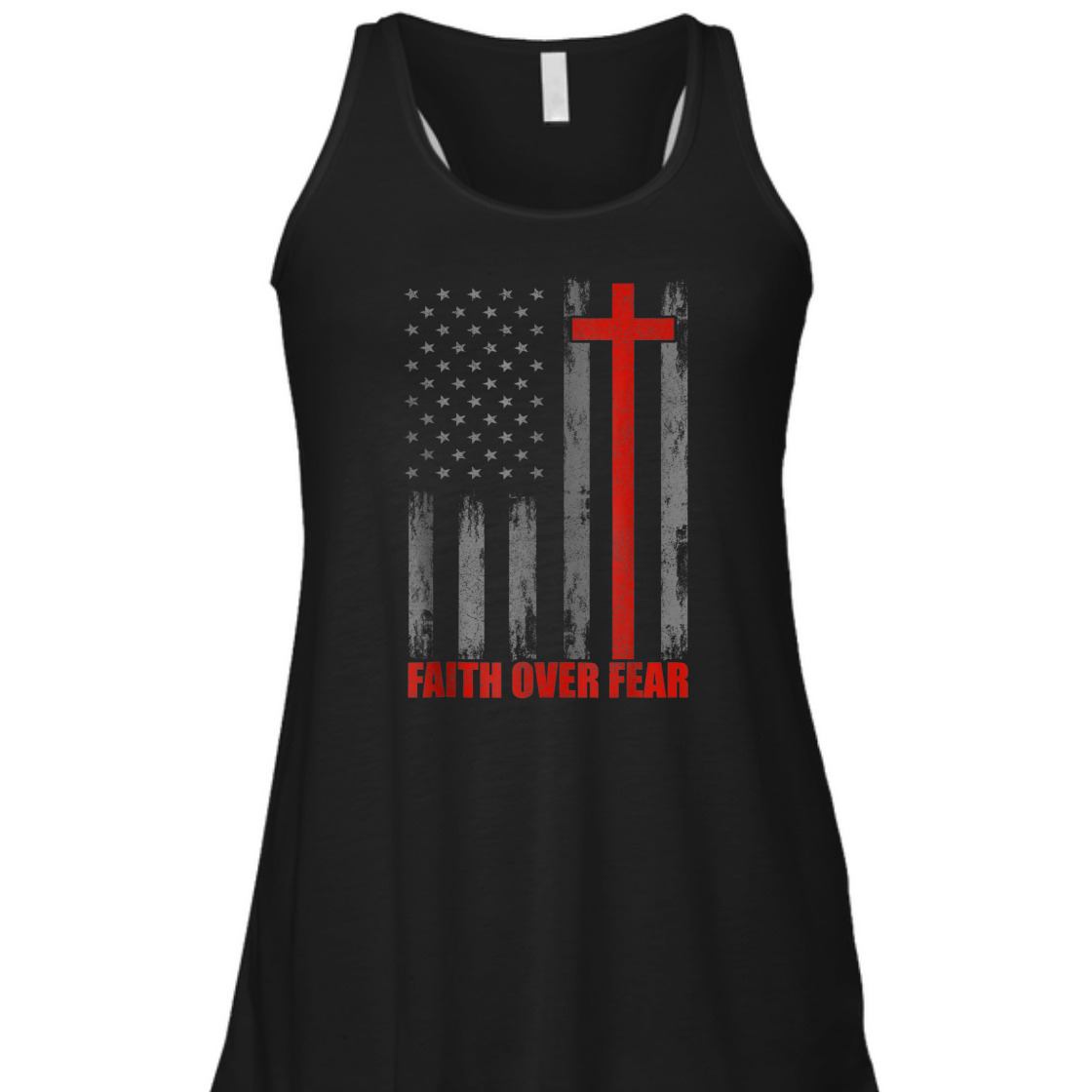 Faith Over Fear T-Shirt US American Flag With Cross For Patriot And Believers Faith Over Fear T-Shirt US American Flag With Cross For Patriot And Believers
