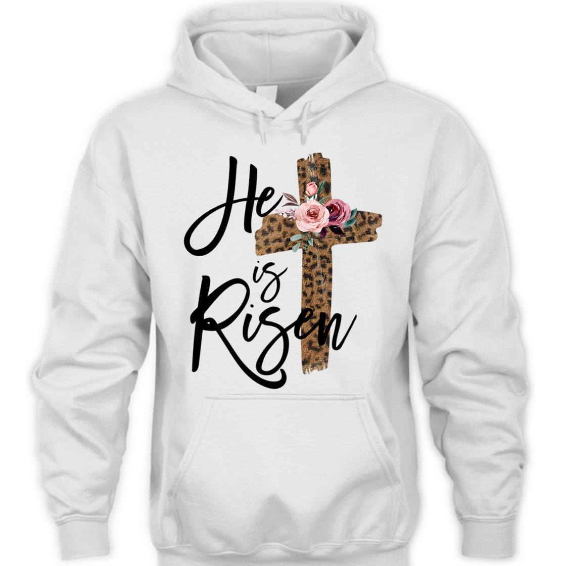 Easter Day T-Shirt He Is Risen Leopard With Christian Cross Easter Day T-Shirt He Is Risen Leopard With Christian Cross