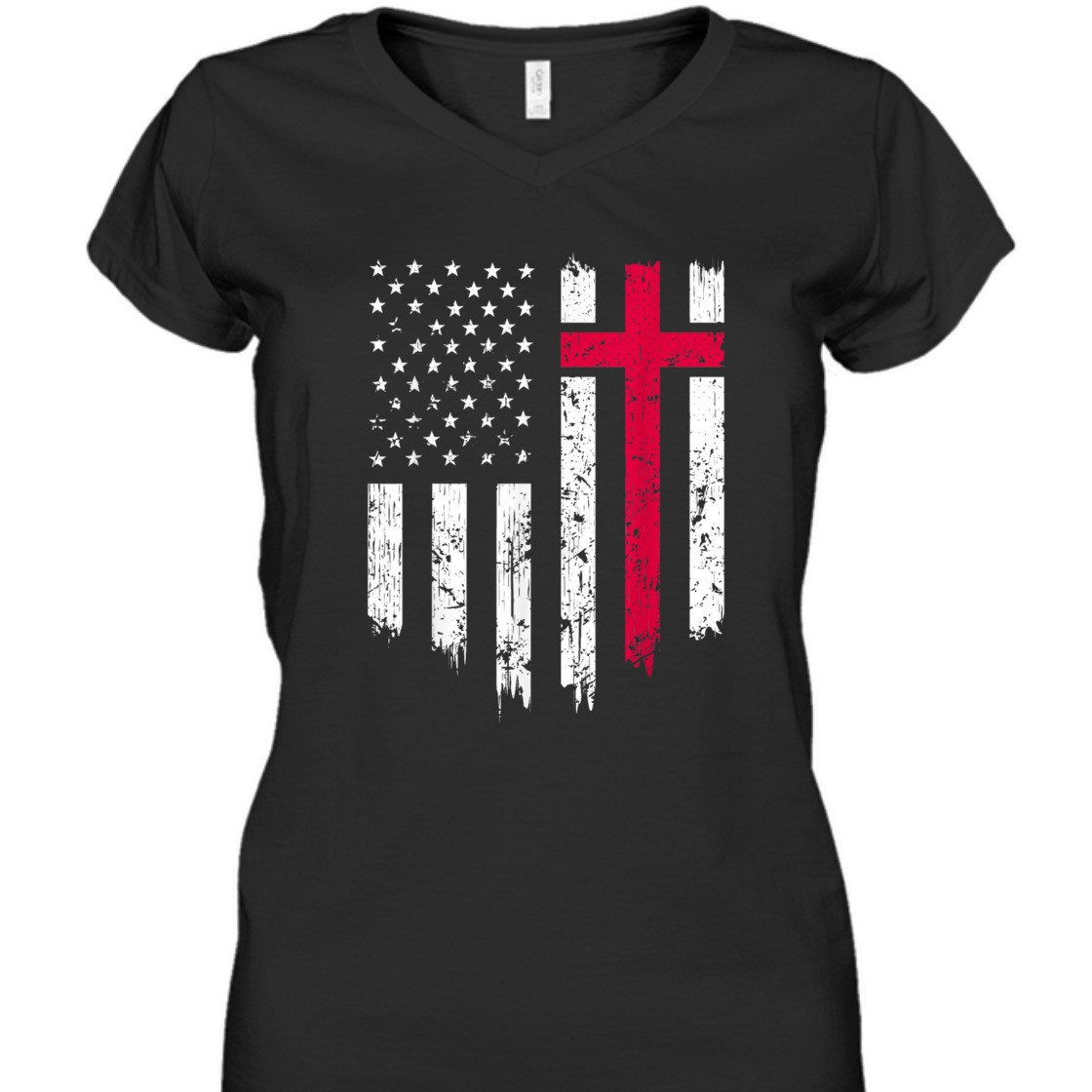 Vintage Distressed USA Flag With Christian Cross 4th Of July T-Shirt Vintage Distressed USA Flag With Christian Cross 4th Of July T-Shirt