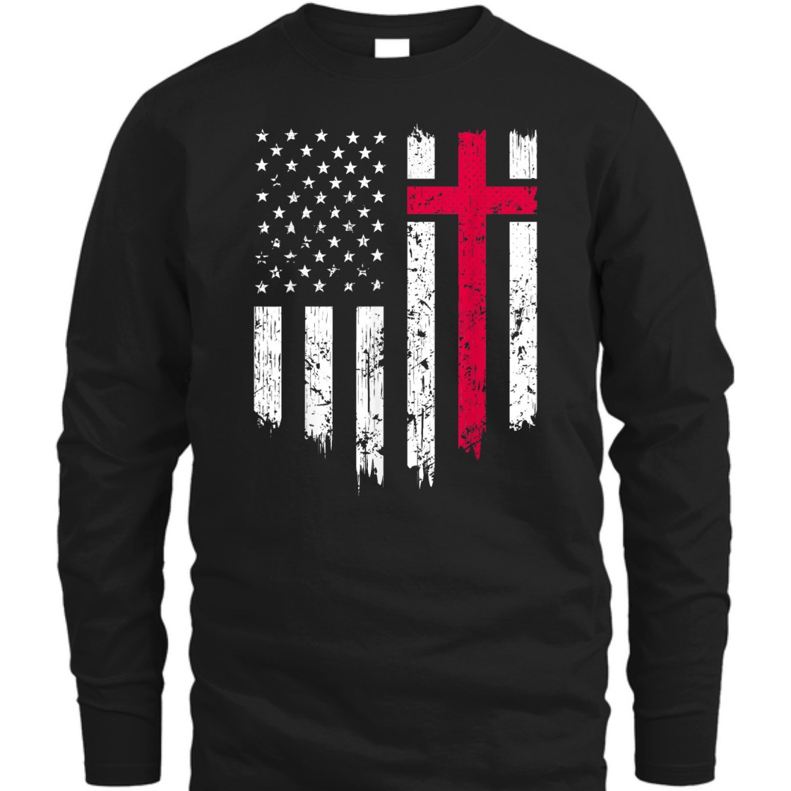 Vintage Distressed USA Flag With Christian Cross 4th Of July T-Shirt Vintage Distressed USA Flag With Christian Cross 4th Of July T-Shirt