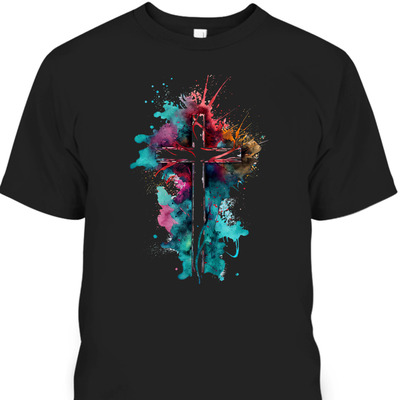 Christian Cross Watercolor Illustration Unique T-Shirt
