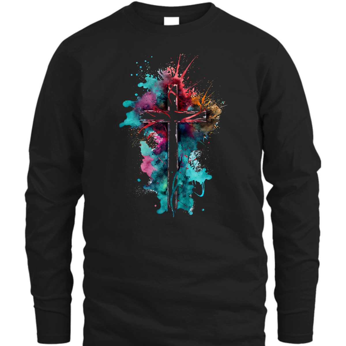 Christian Cross Watercolor Illustration Unique T-Shirt