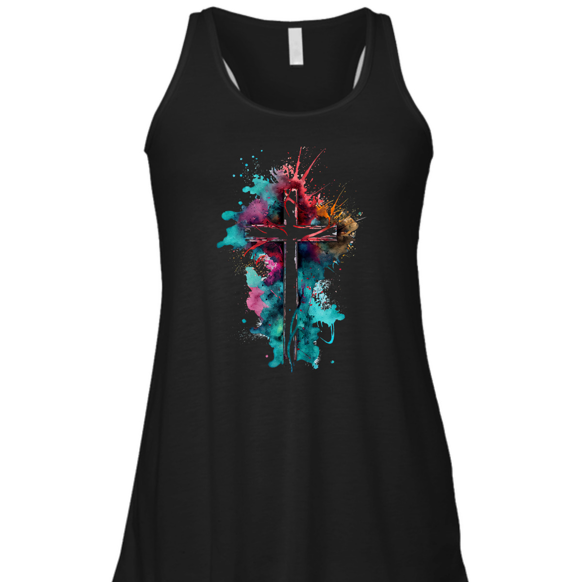 Christian Cross Watercolor Illustration Unique T-Shirt Christian Cross Watercolor Illustration Unique T-Shirt