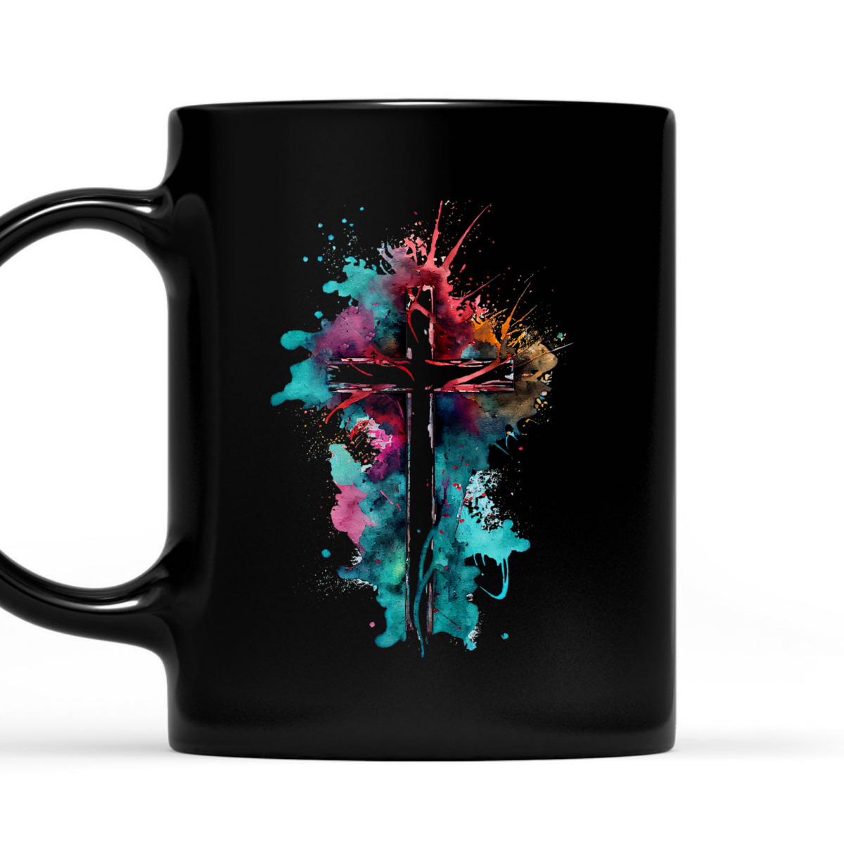 Christian Cross Watercolor Illustration Unique T-Shirt Christian Cross Watercolor Illustration Unique T-Shirt