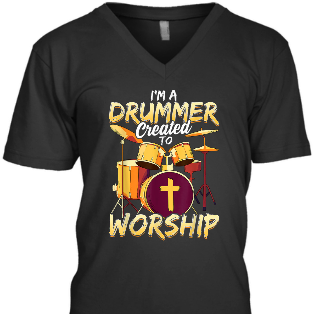 Christian Drummer T-Shirt I'm A Drummer Created To Worship Christian Drummer T-Shirt I'm A Drummer Created To Worship