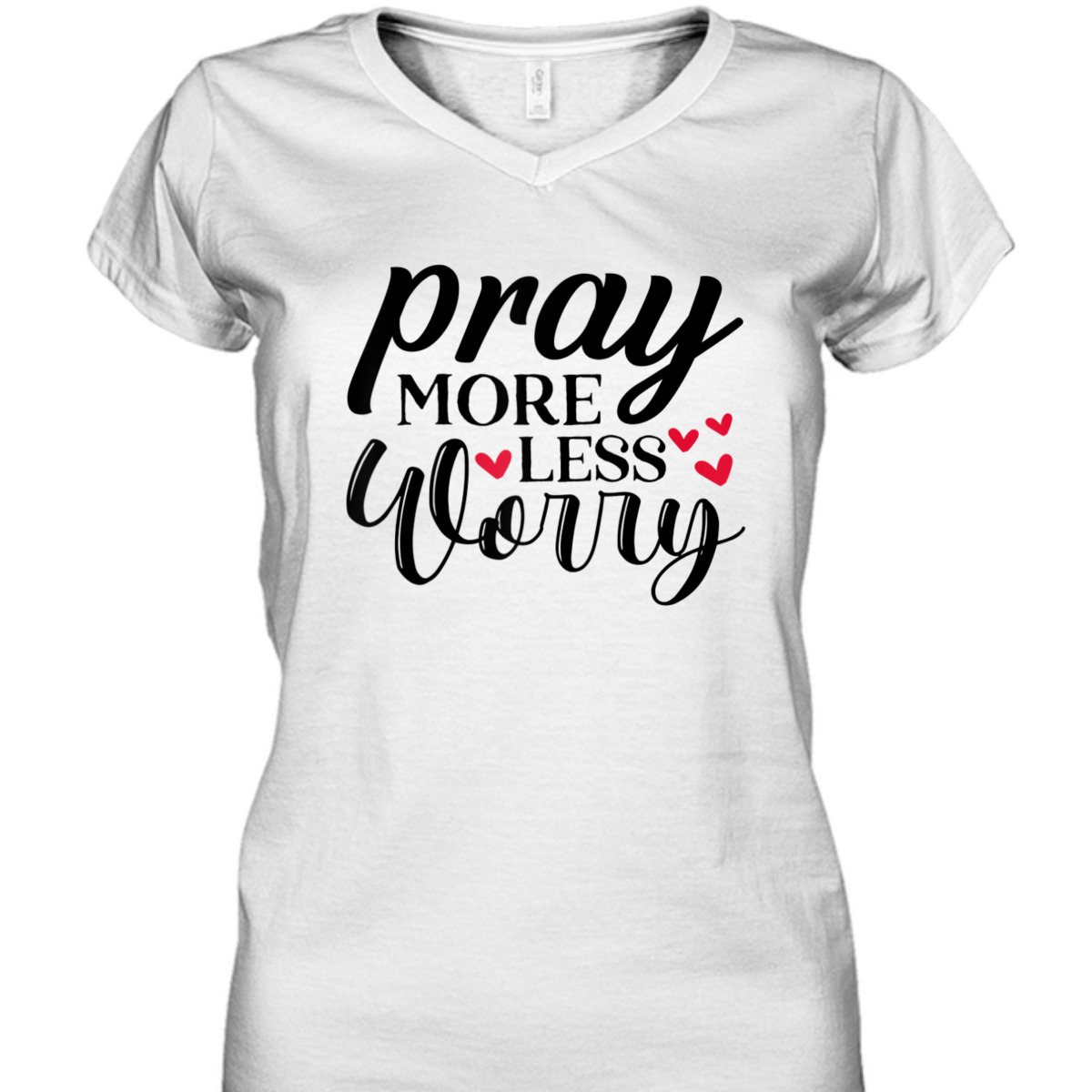 Cute Pray More Worry Less T-Shirt Inspirational Christian Faith Gift Cute Pray More Worry Less T-Shirt Inspirational Christian Faith Gift