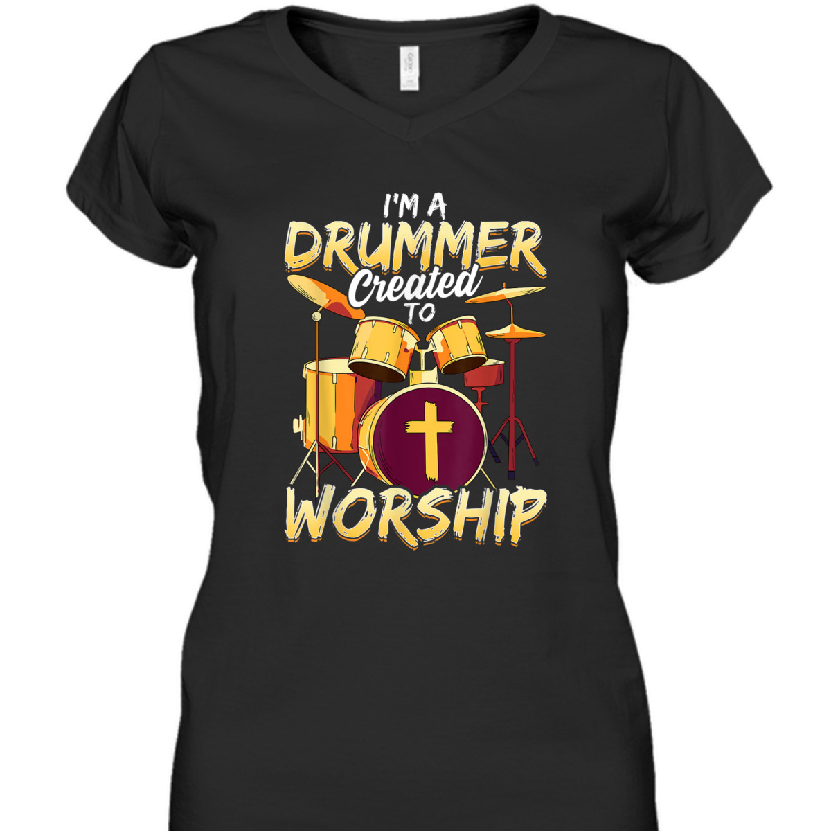 Christian Drummer T-Shirt I'm A Drummer Created To Worship Christian Drummer T-Shirt I'm A Drummer Created To Worship