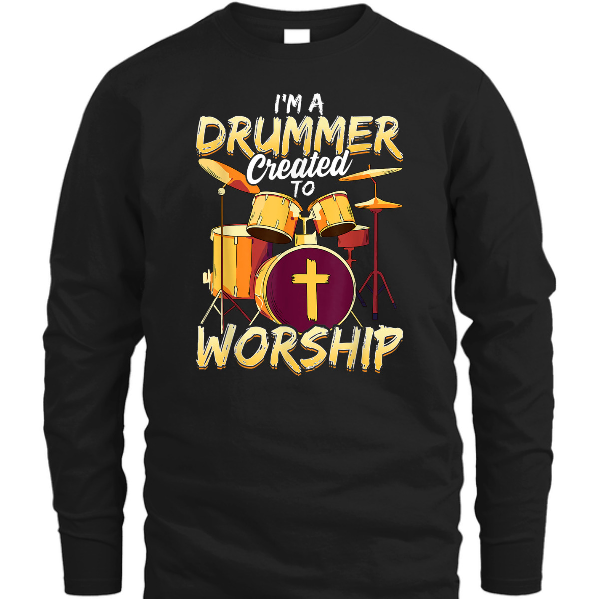 Christian Drummer T-Shirt I'm A Drummer Created To Worship Christian Drummer T-Shirt I'm A Drummer Created To Worship