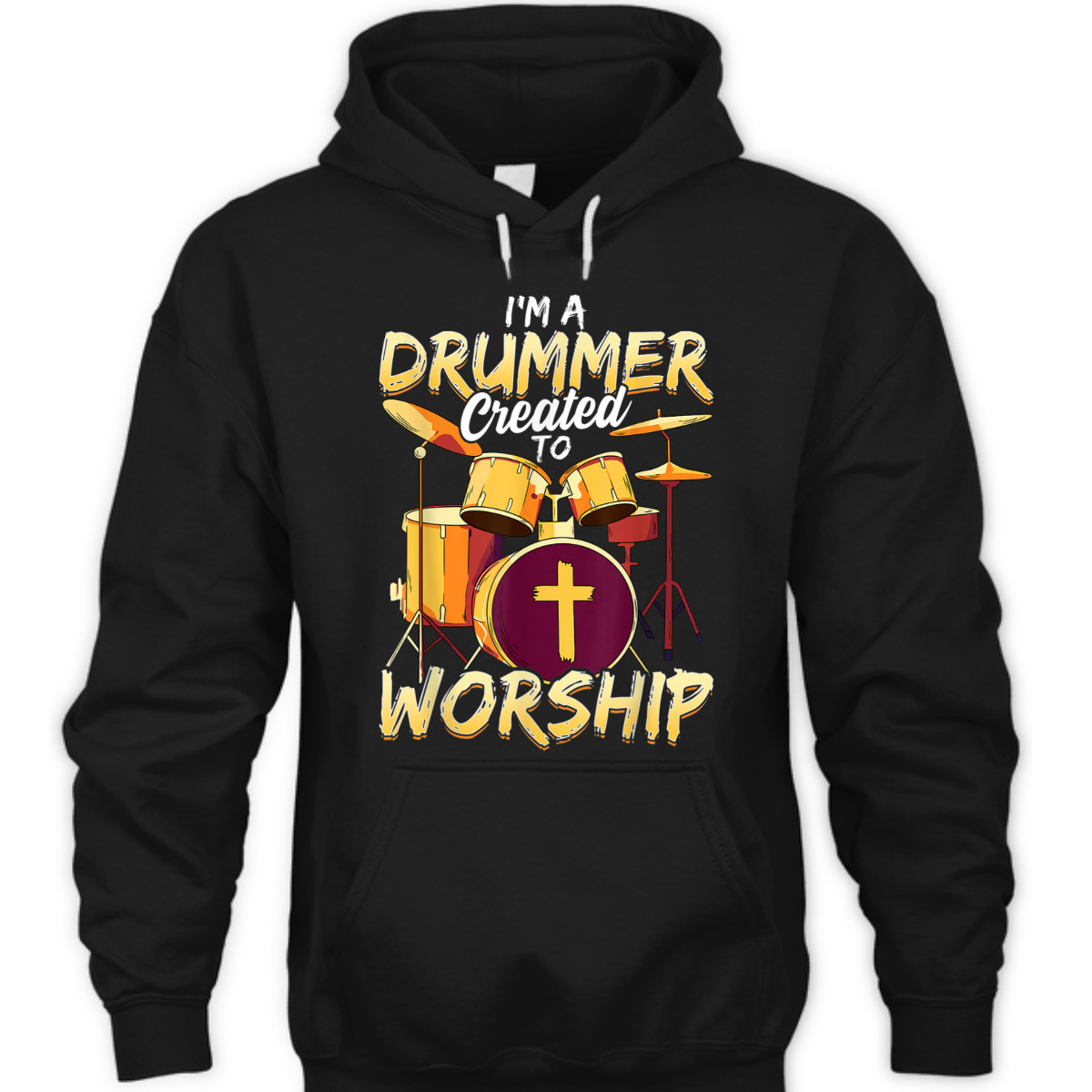 Christian Drummer T-Shirt I'm A Drummer Created To Worship