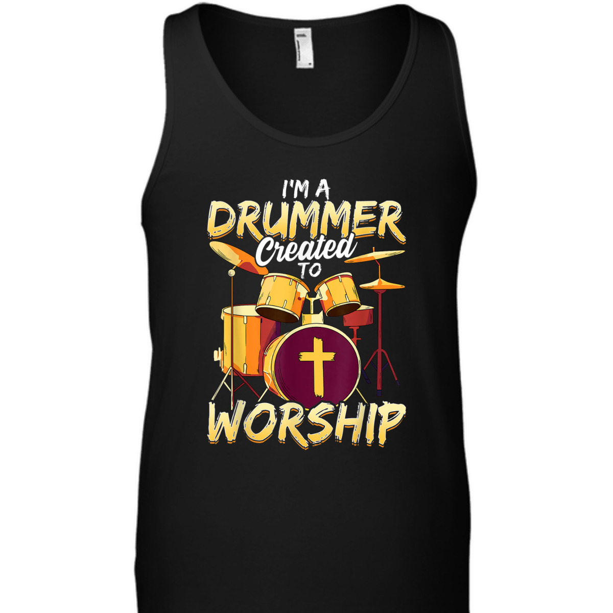 Christian Drummer T-Shirt I'm A Drummer Created To Worship