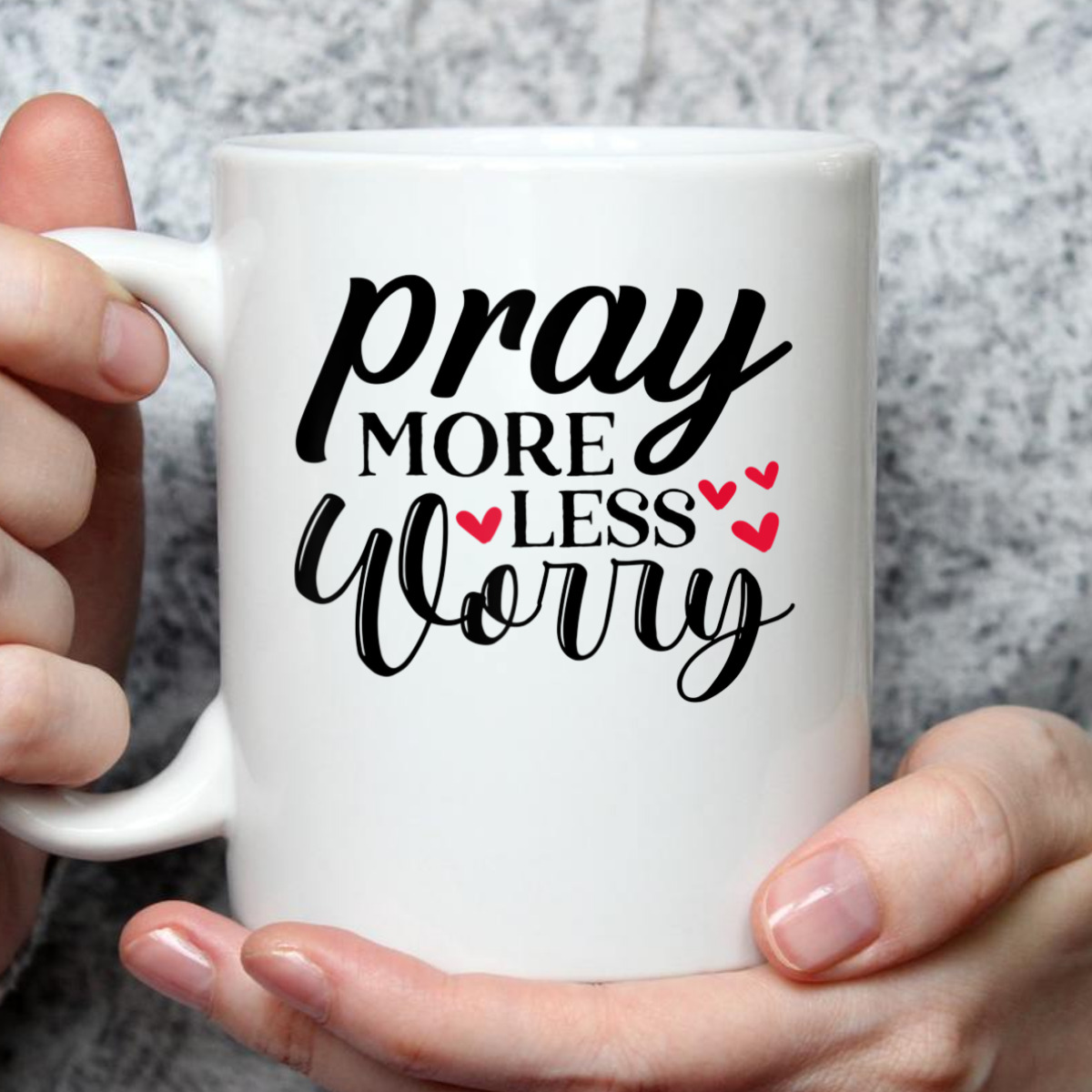 Cute Pray More Worry Less T-Shirt Inspirational Christian Faith Gift Cute Pray More Worry Less T-Shirt Inspirational Christian Faith Gift