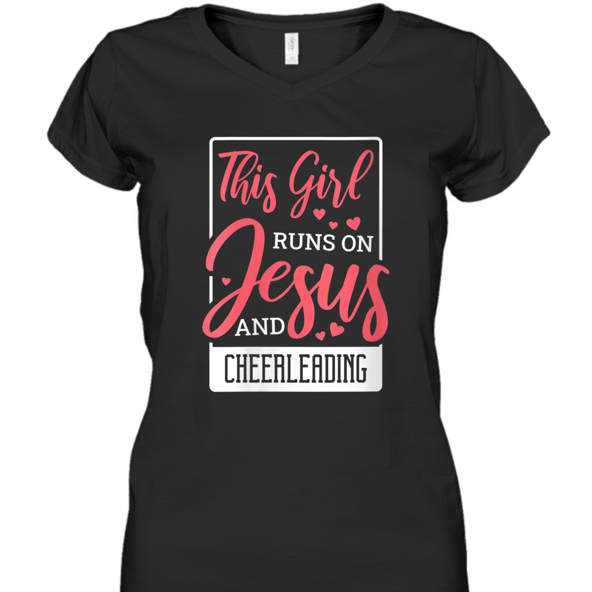 This Girl Runs On Jesus And Cheerleading Christian Cheerleader T-Shirt