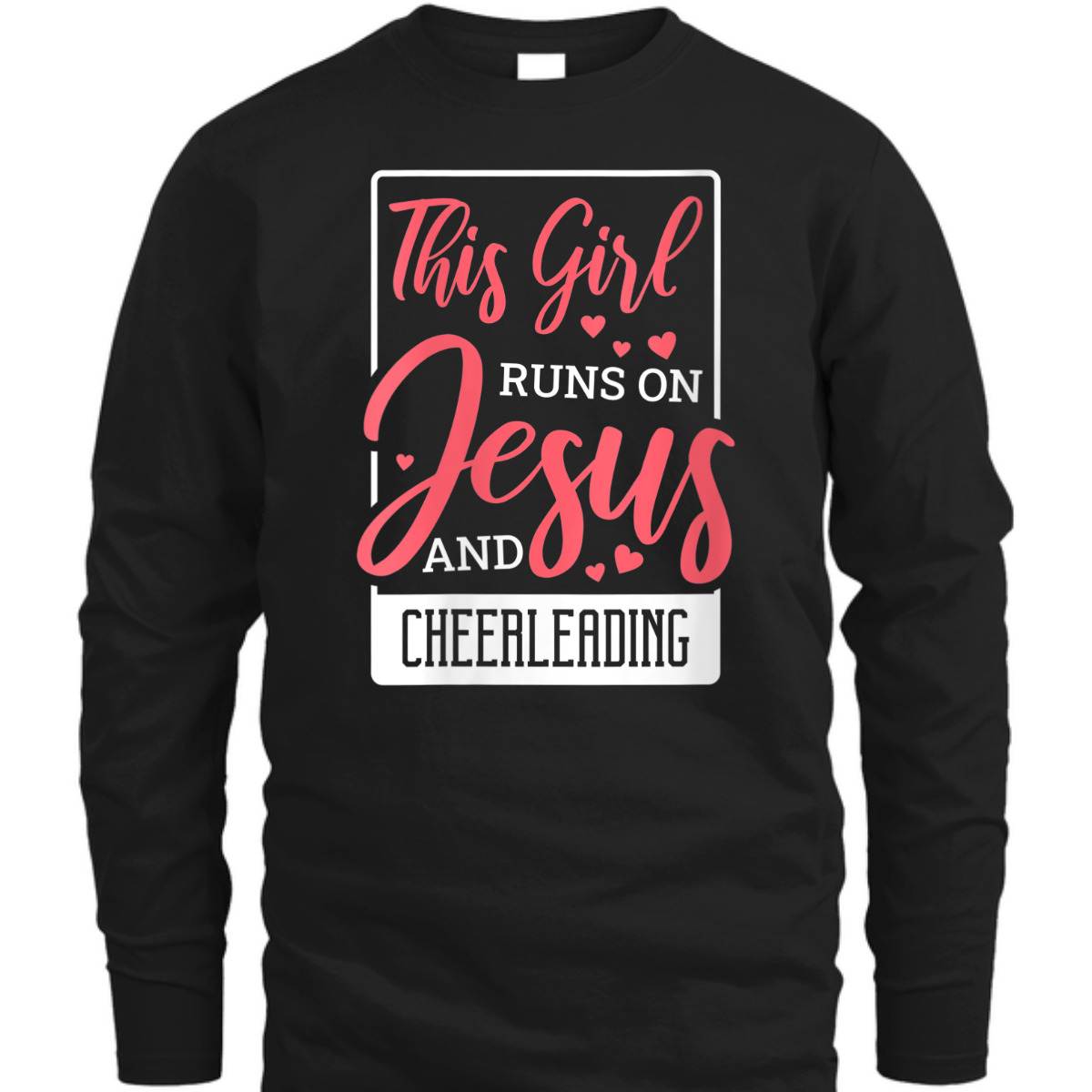 This Girl Runs On Jesus And Cheerleading Christian Cheerleader T-Shirt