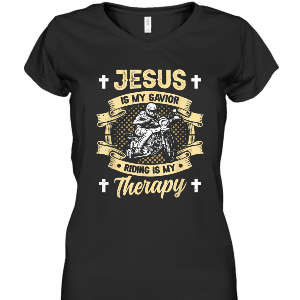 Jesus Is My Savior Riding Is My Therapy T-Shirt Motorcycle Biker Gift Jesus Is My Savior Riding Is My Therapy T-Shirt Motorcycle Biker Gift