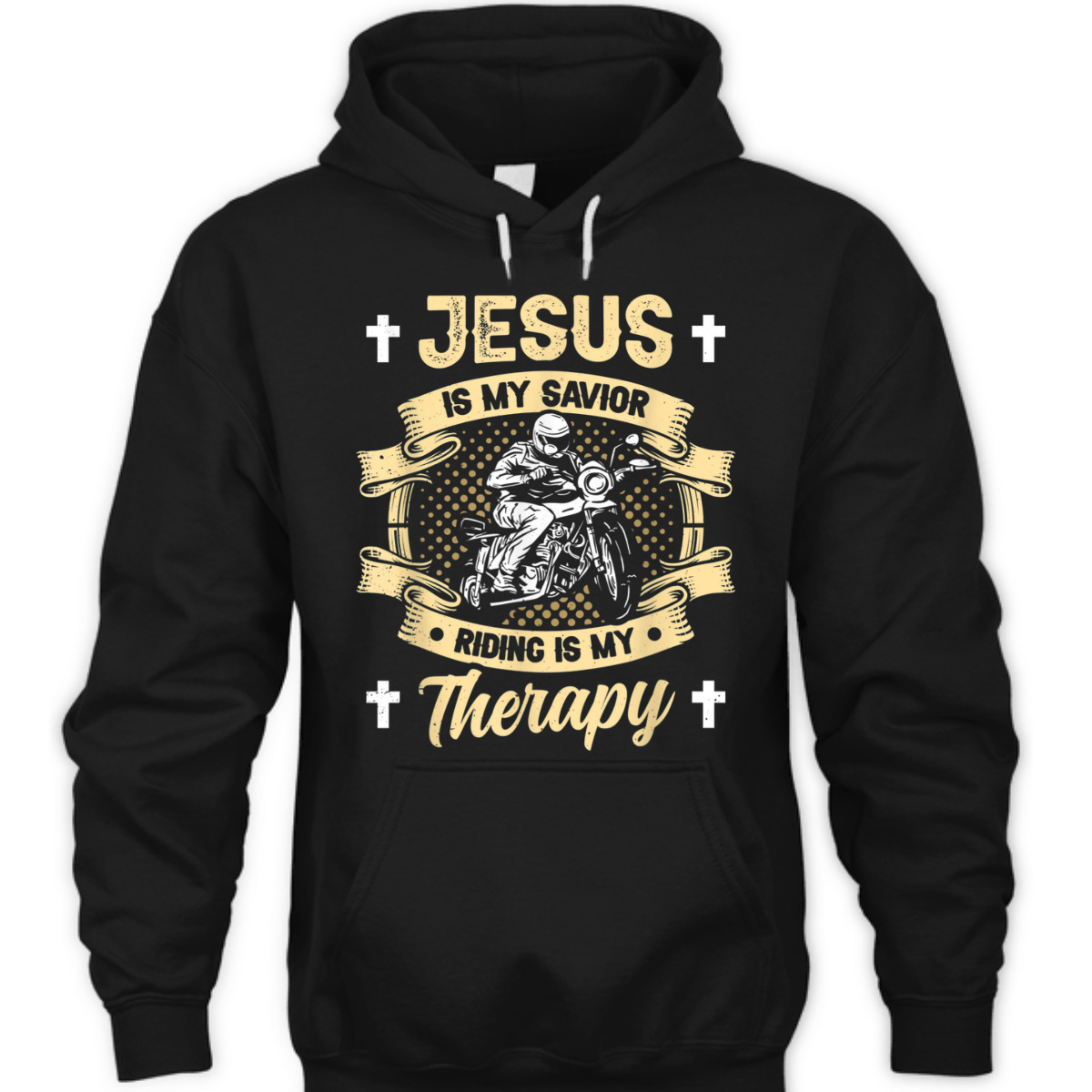 Jesus Is My Savior Riding Is My Therapy T-Shirt Motorcycle Biker Gift Jesus Is My Savior Riding Is My Therapy T-Shirt Motorcycle Biker Gift