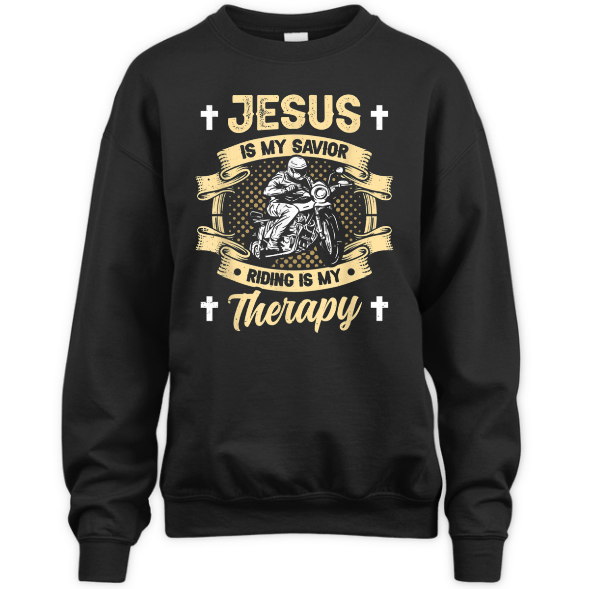 Jesus Is My Savior Riding Is My Therapy T-Shirt Motorcycle Biker Gift Jesus Is My Savior Riding Is My Therapy T-Shirt Motorcycle Biker Gift