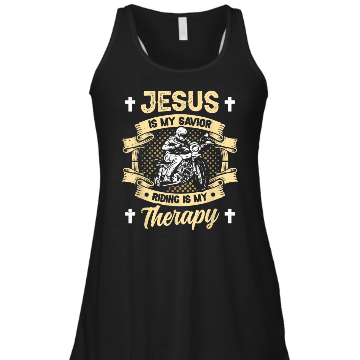 Jesus Is My Savior Riding Is My Therapy T-Shirt Motorcycle Biker Gift