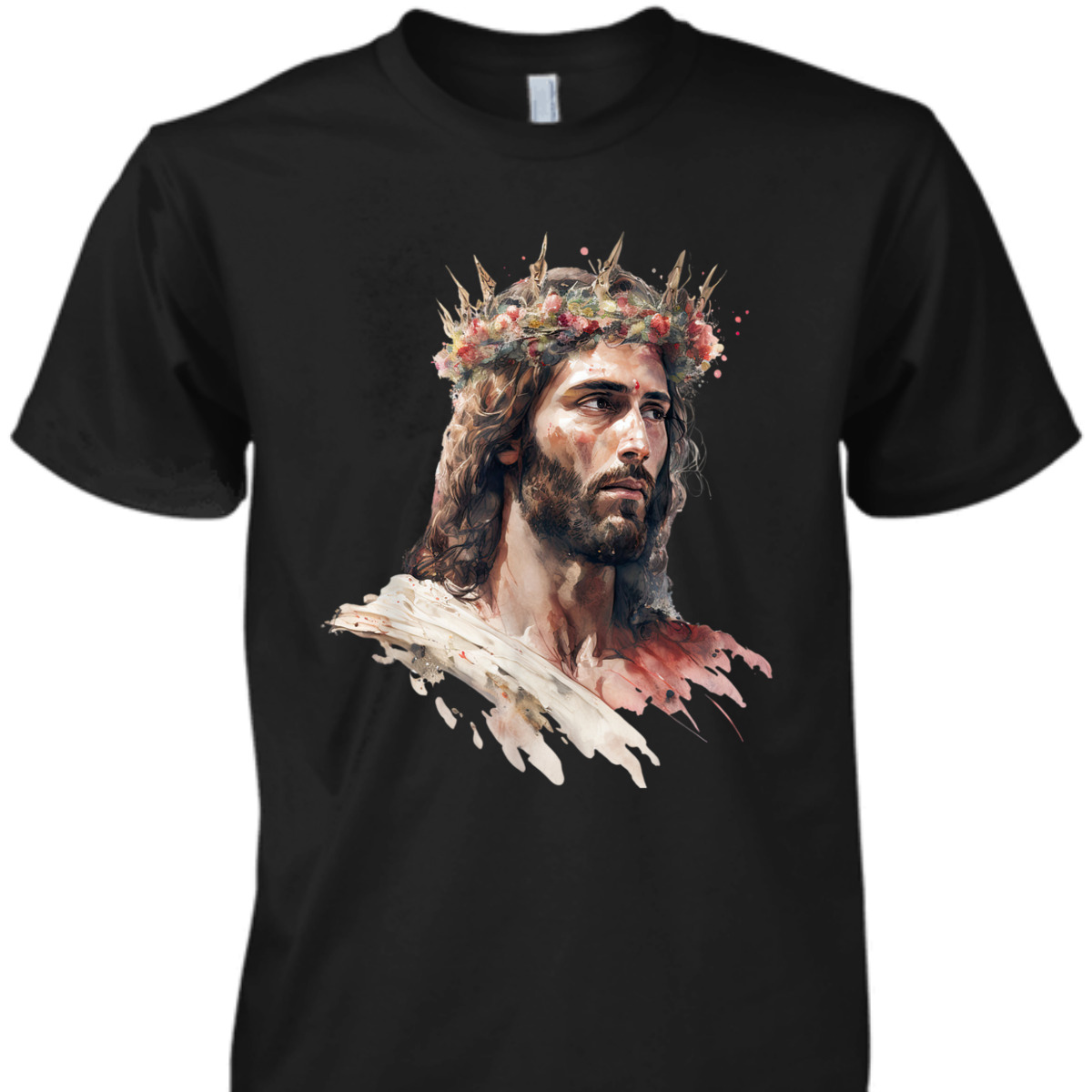 Jesus Is King Of Kings Jesus Floral Crown Christian T-Shirt For Jesus Lovers