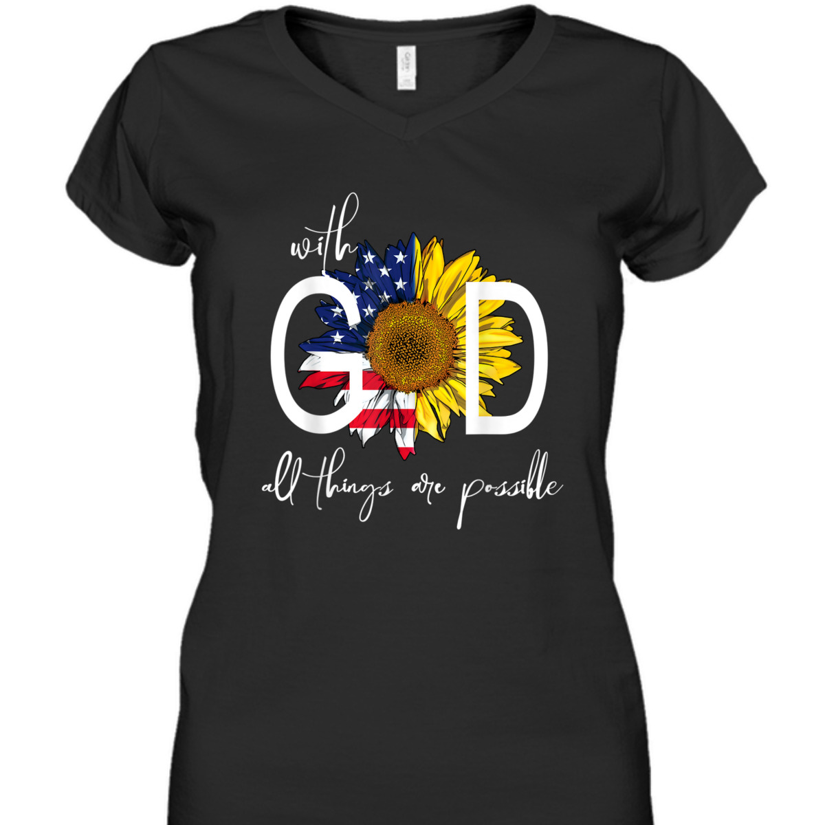 Patriotic Christian USA Flag With God All Things Are Possible T-Shirt Patriotic Christian USA Flag With God All Things Are Possible T-Shirt