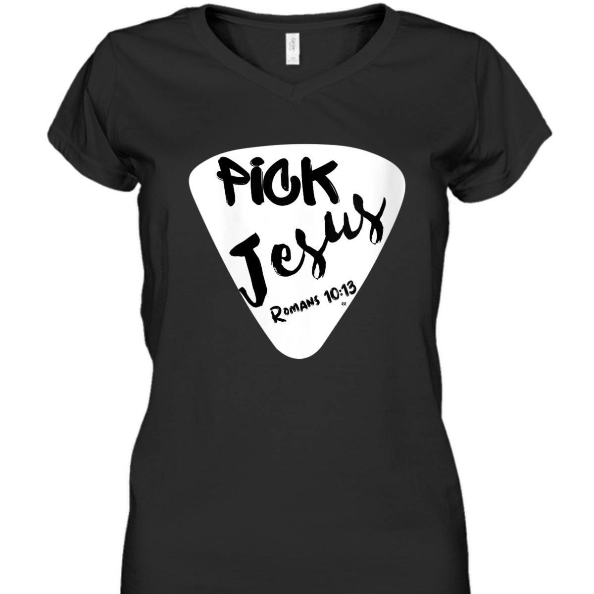 Pick Jesus Romans 10:13 Bible Verse T-Shirt For Musicians Pick Jesus Romans 10:13 Bible Verse T-Shirt For Musicians