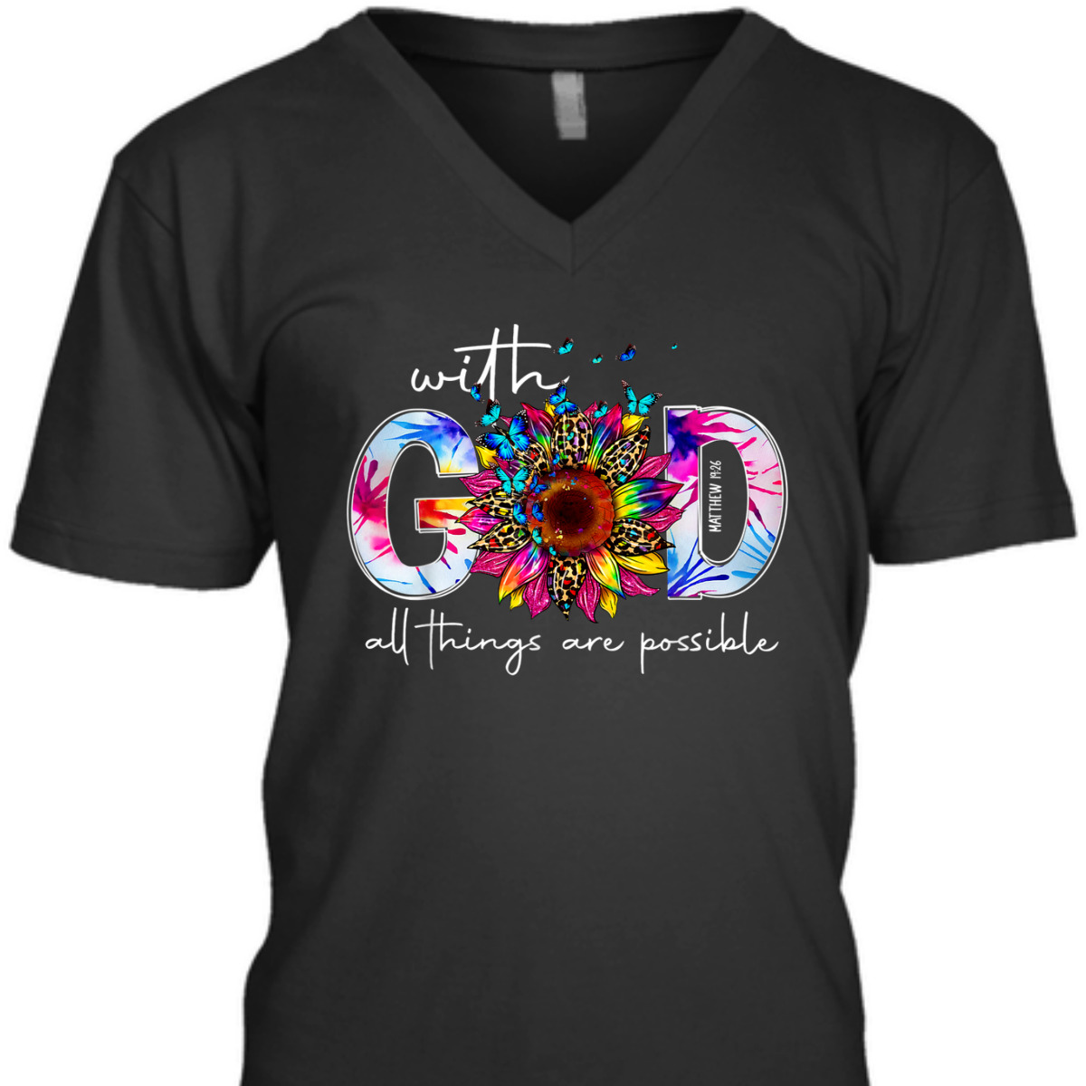 With God All Things Are Possible Bible Verse Religious T-Shirt