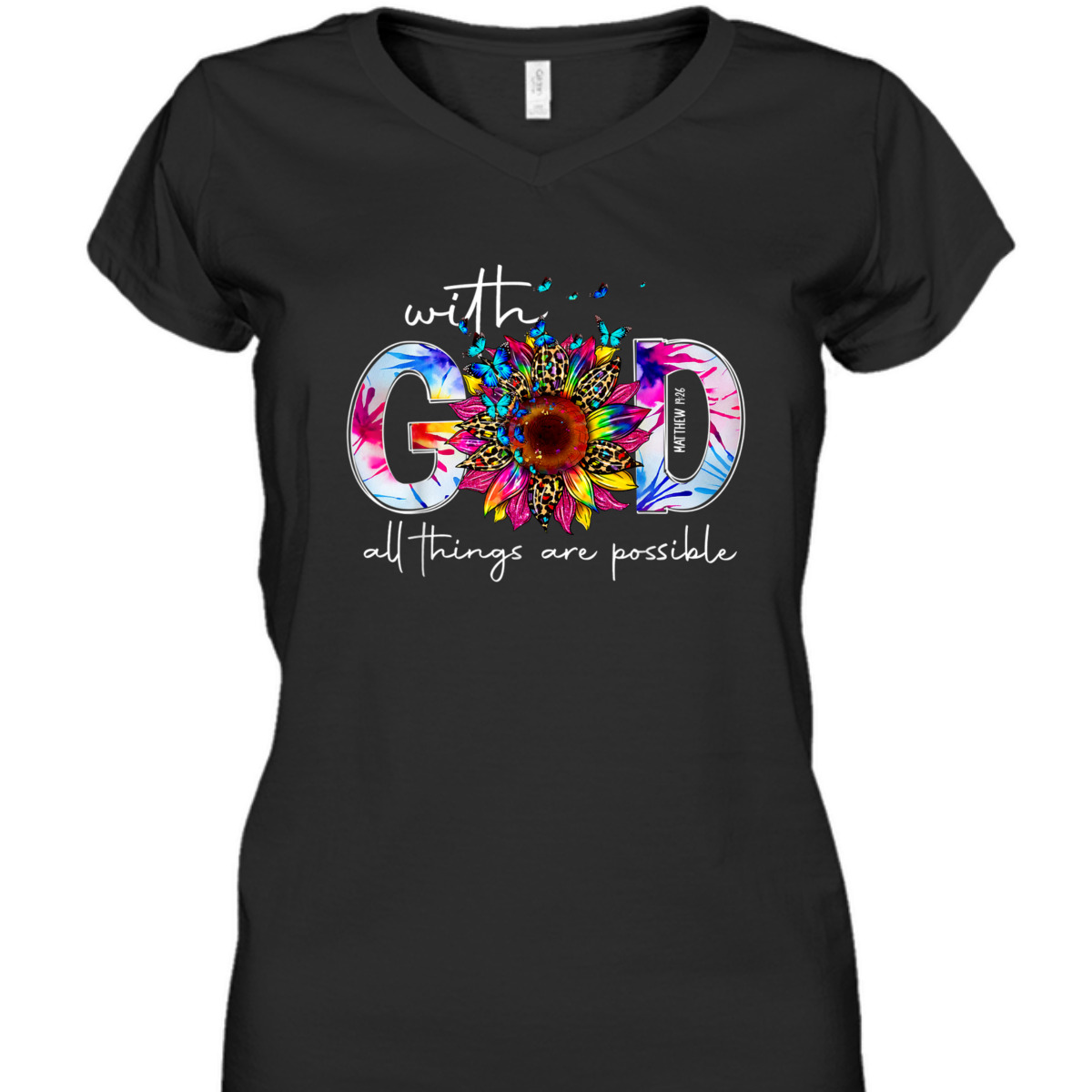 With God All Things Are Possible Bible Verse Religious T-Shirt