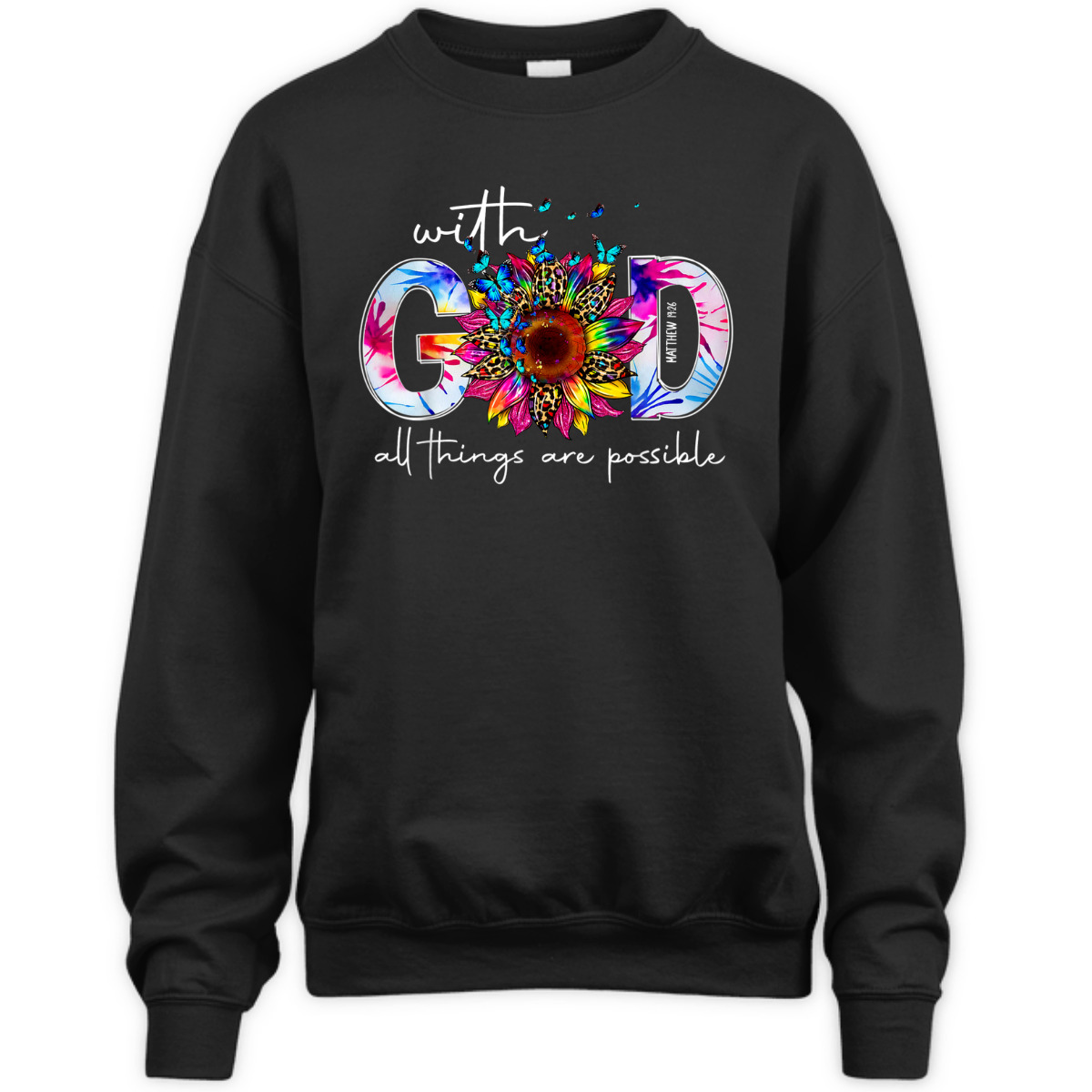 With God All Things Are Possible Bible Verse Religious T-Shirt With God All Things Are Possible Bible Verse Religious T-Shirt