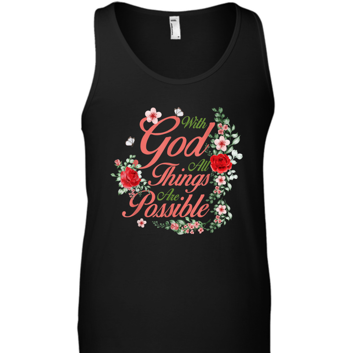 Inspirational Bible Verse T-Shirt Matthew 1926 With God All Things Are Possible Inspirational Bible Verse T-Shirt Matthew 1926 With God All Things Are Possible