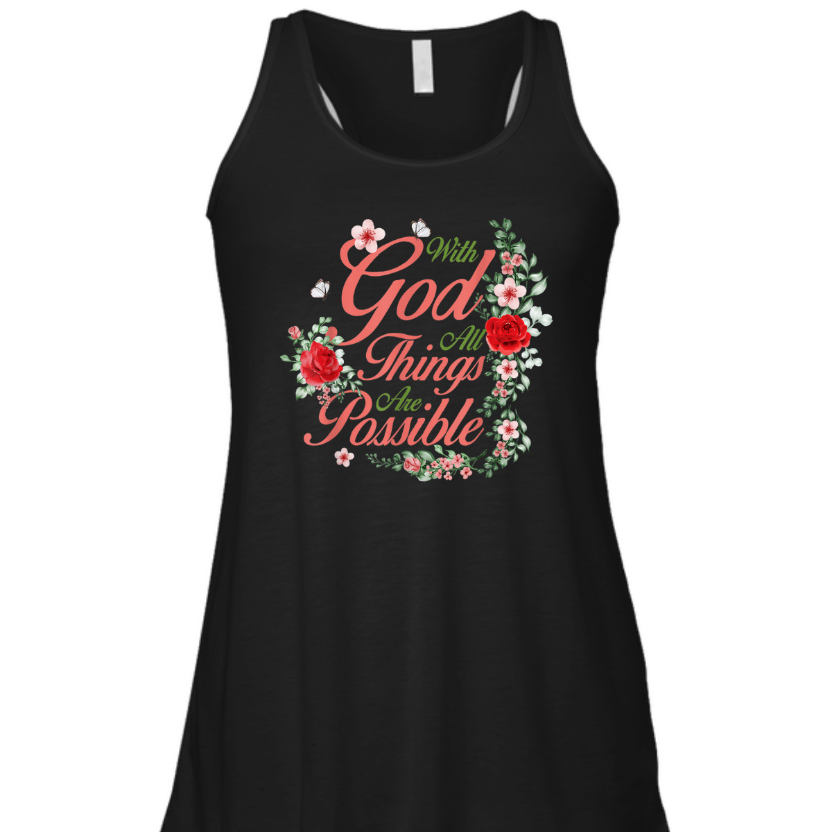 Inspirational Bible Verse T-Shirt Matthew 1926 With God All Things Are Possible