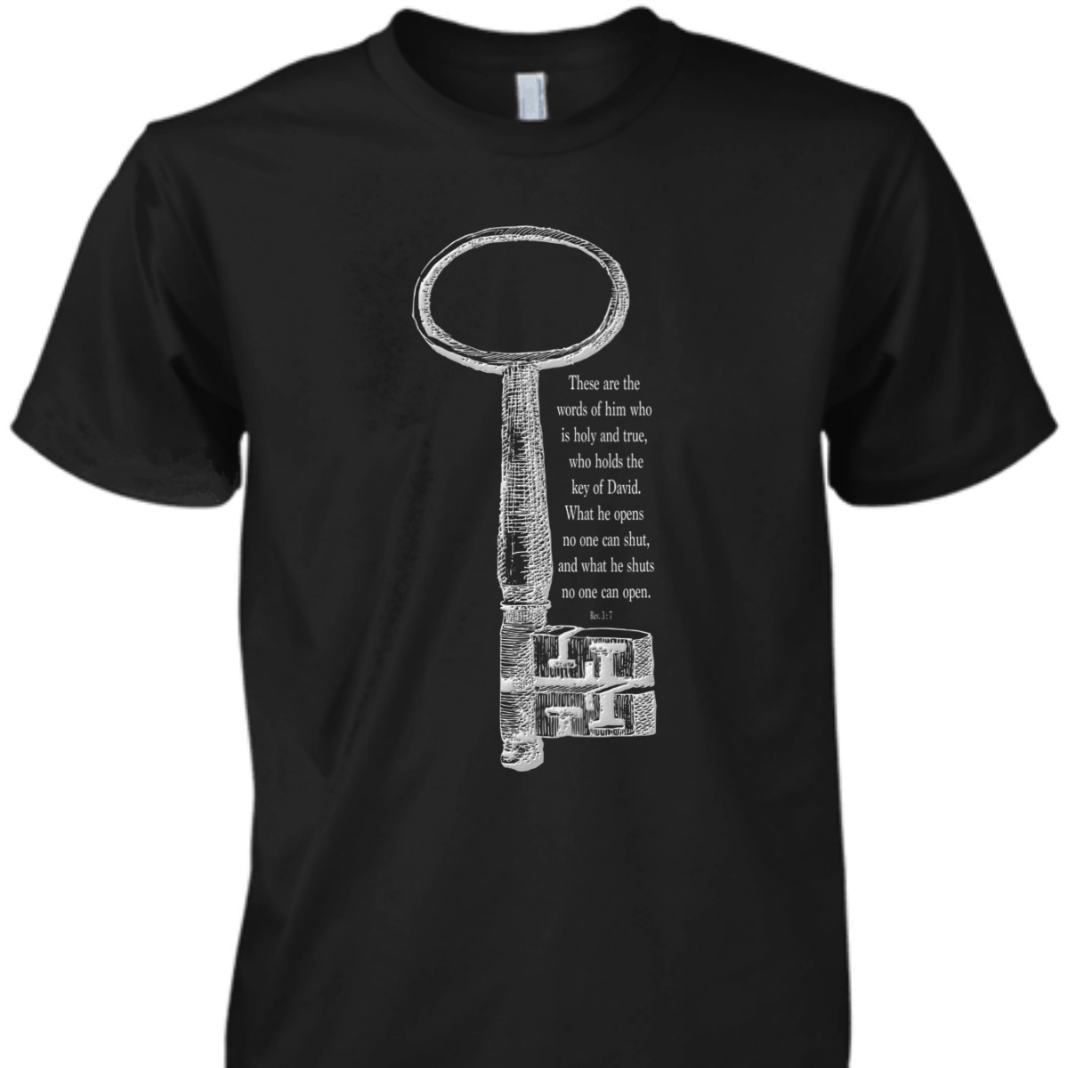 The Key What He Shuts No One Can Open Religious Bible Verse T-Shirt