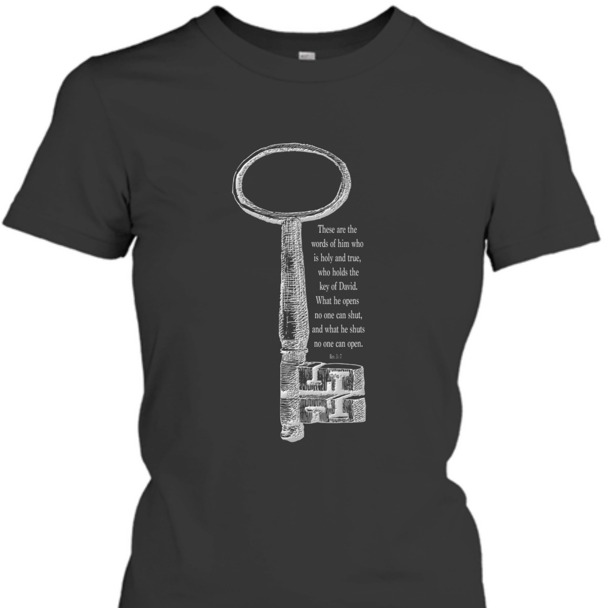 The Key What He Shuts No One Can Open Religious Bible Verse T-Shirt