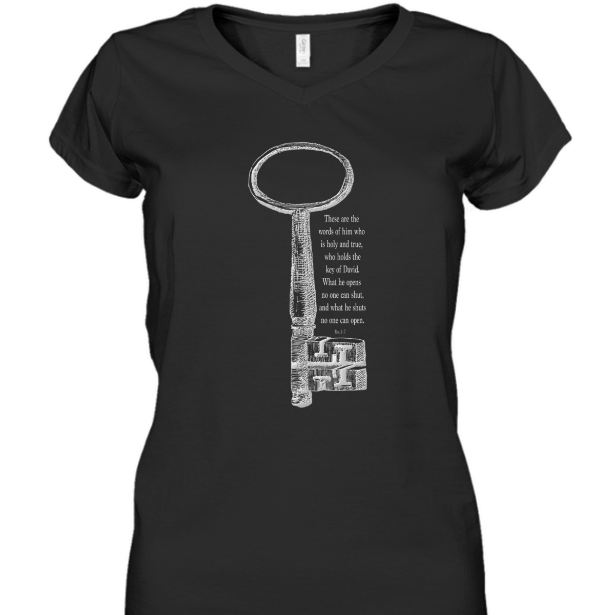 The Key What He Shuts No One Can Open Religious Bible Verse T-Shirt The Key What He Shuts No One Can Open Religious Bible Verse T-Shirt