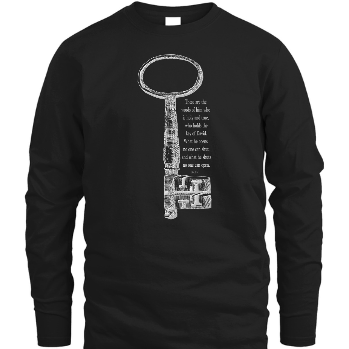 The Key What He Shuts No One Can Open Religious Bible Verse T-Shirt The Key What He Shuts No One Can Open Religious Bible Verse T-Shirt