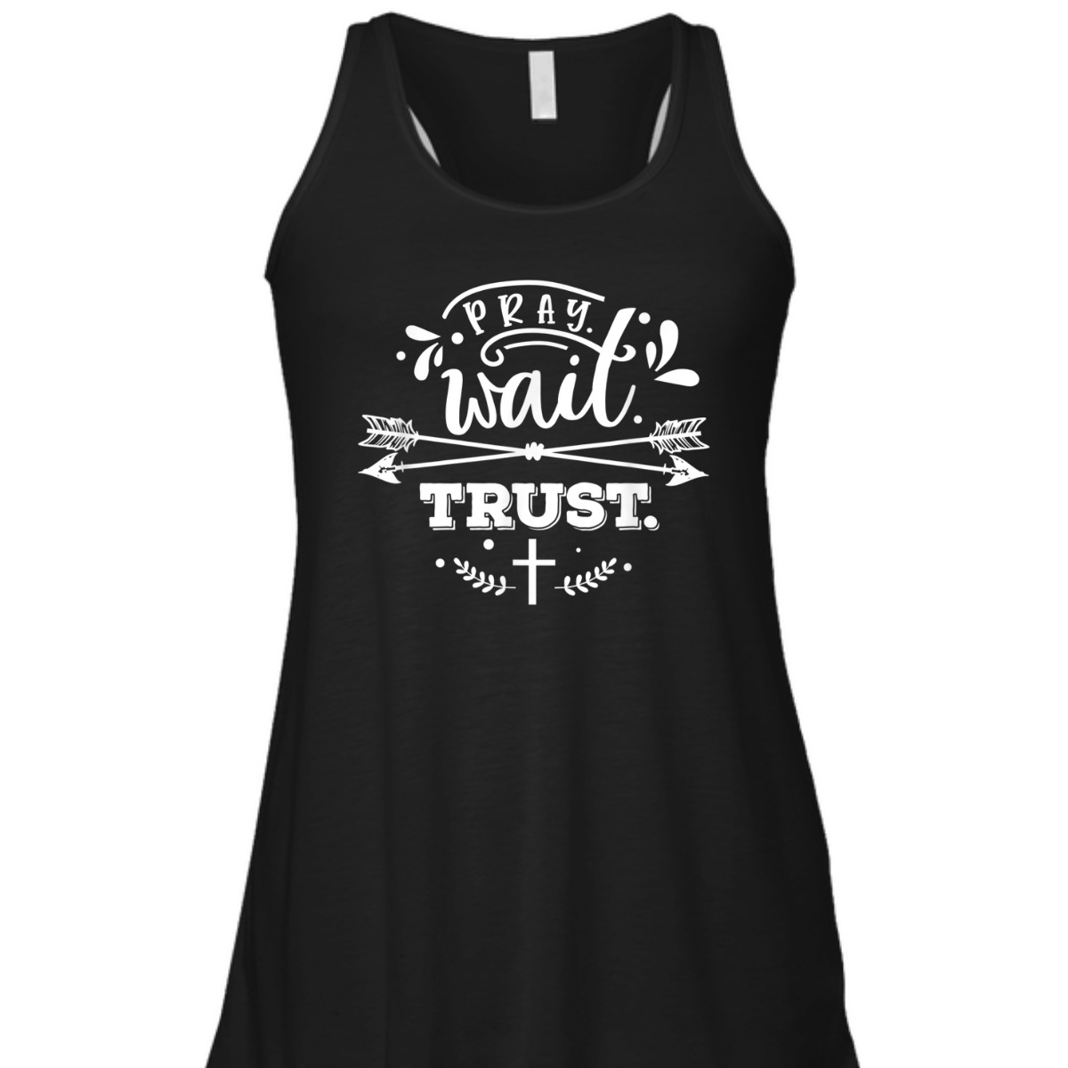 Pray Wait Trust Christianity Bible Verse Religious T-Shirt