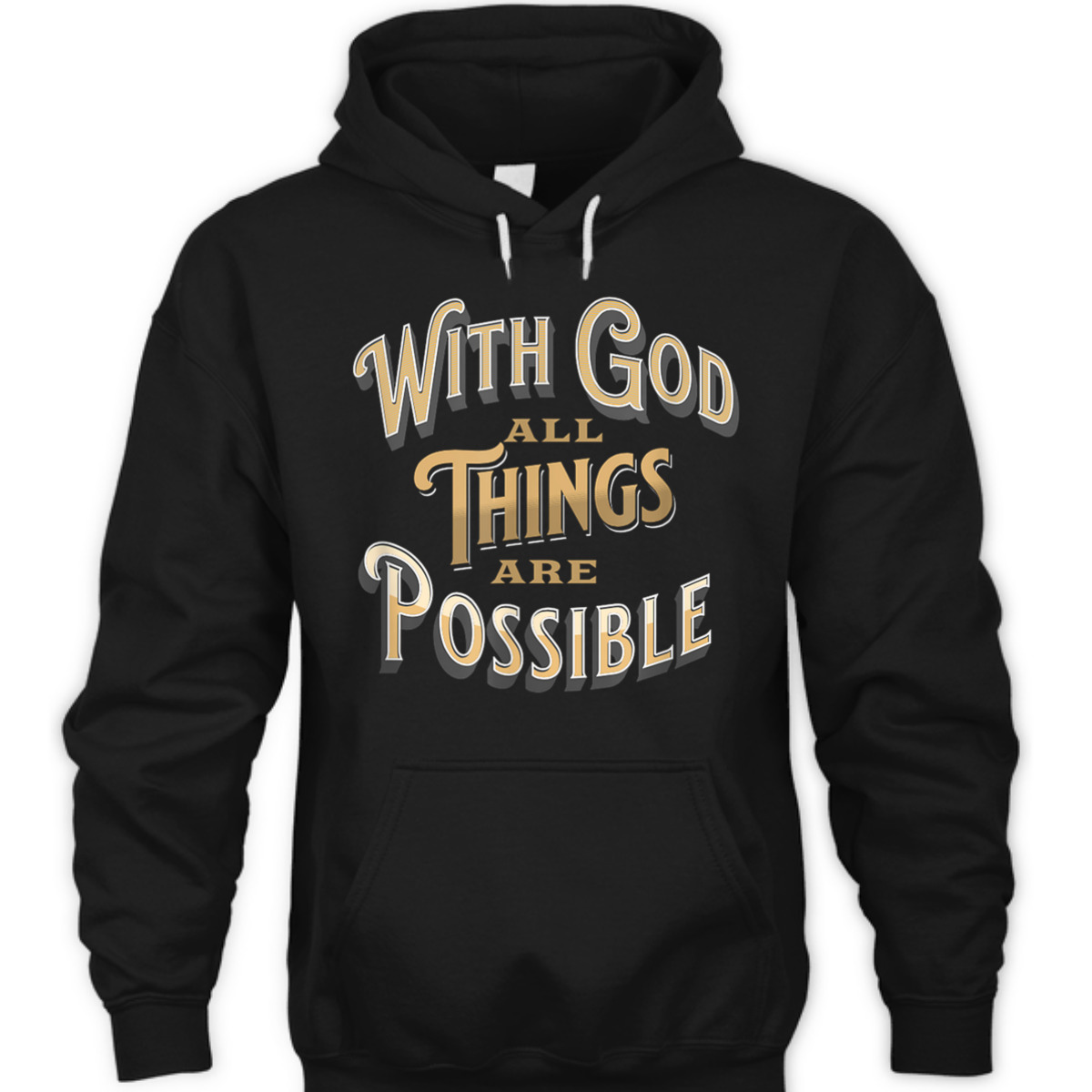 With God All Things Are Possible Matthew 1926 Bible Verse Christian T-Shirt