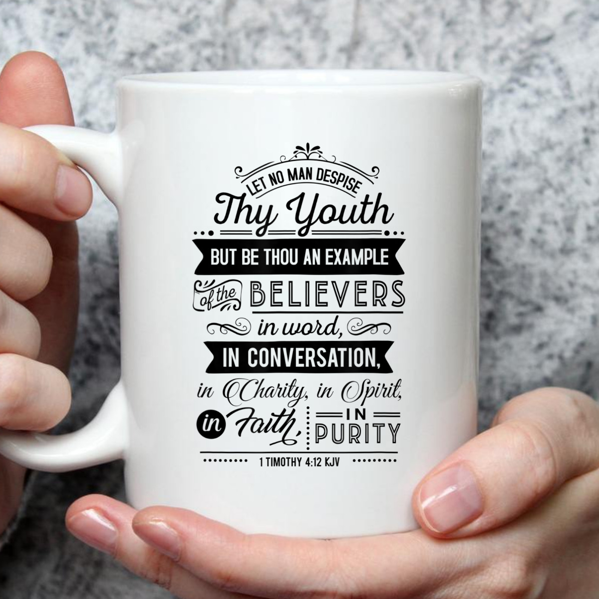 Let No Man Despise Thy Youth 1 Timothy 4:12 KJV Bible Verse Christian T-Shirt